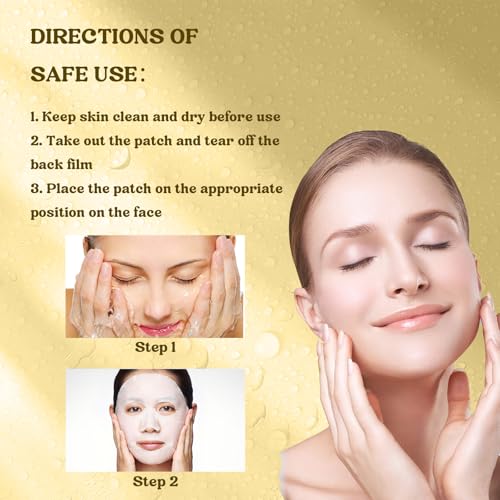 Deep Collagen Niacinamide Vitamin C Mask, Anti Wrinkle Lifting Moisturizing Face Mask, Smooth & Tight Skin, Overnight Hydrogel Mask, Helps Reduce Fine Lines(4 Pack)