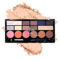 Profusion Cosmetics Glitter Glam Eye & Cheek Palette ? 16 Pigmented Matte & Shimmer Shades for Eyeshadow, Blush, Bronzer & Highlighter ? Includes Pro Brush, Vegan & Cruelty-Free