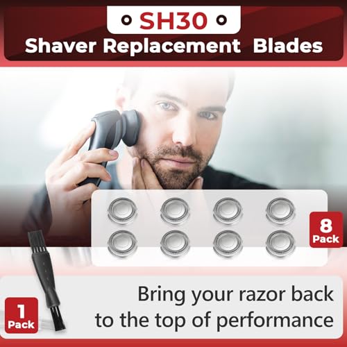 8 Pcs SH30/52 Replacement Heads Compatible with Norelco Shaver Series 1000, 2000, 3000, Dual-Ring Blade Precision