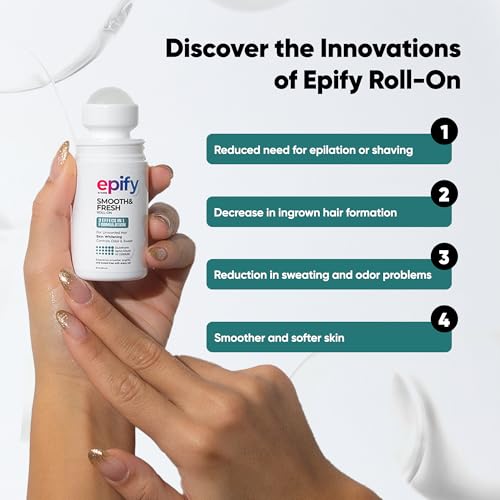 Epify Smooth & Fresh Roll-On, Eliminates Unwanted Hair, Controls Odor and Sweat, Smoothes Underarm, Reduces Ingrown Hair, 1.69 Fl Oz (1)