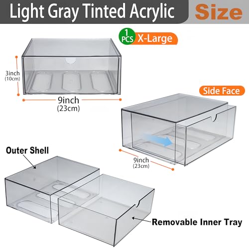 7 Pack Stackable Storage Drawers Acrylic Bathroom Makeup Organizer Clear Plastic Storage Bins for Makeup,Vanity,Pantry,Desk,Undersink,Kitchen