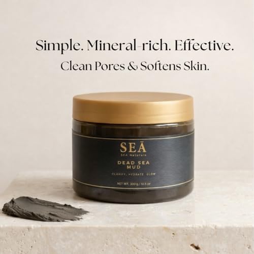 Dead Sea Mud Mask for Face and Body, Mineral-Rich Purifying Mask, Pore Cleansing Skin Care for Oily Skin, 10.5oz (300 g)