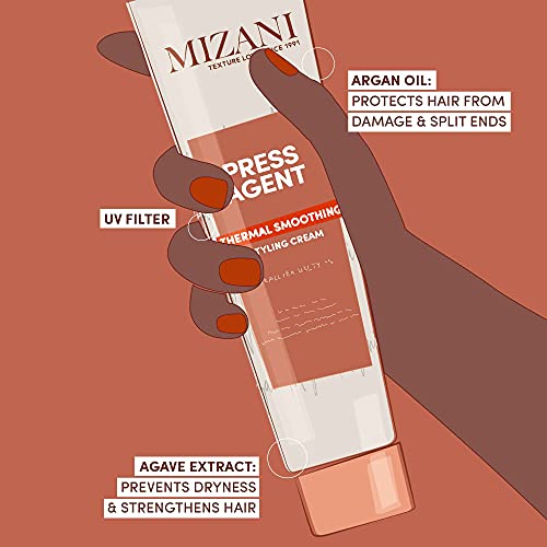 Mizani Press Agent Raincoat Styling Cream - Moisturizes & Protects Hair from Heat Styling & Blowouts, For Dry & Frizzy Hair, With Argan Oil