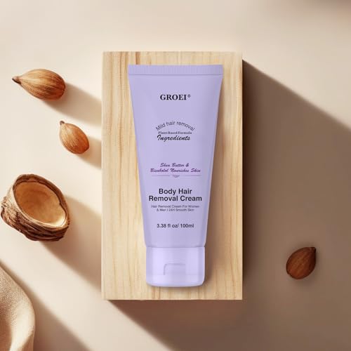 Body Hair Cream for Women & Men, Plant-Based Formula with Shea Butter, Skin-Smoothing Moisture Care, 3.38 fl oz