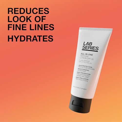 Lab Series Men's All-In-One Defense Face Lotion SPF 35 - Mineral Oil Free Sunscreen - Anti Aging Face Moisturizer with SPF - Skin Care for Men, 3.4 Fl Oz
