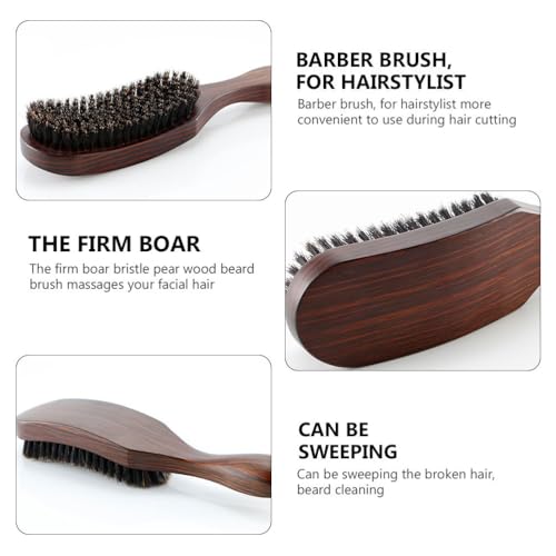 Men Beard Brush with Natural Boar Bristles for Facial Hair Styling and Massage Portable Beard & Mustache Comb with Comfortable Handle 9.25 Inch Grooming Tool for Skin Exfoliation