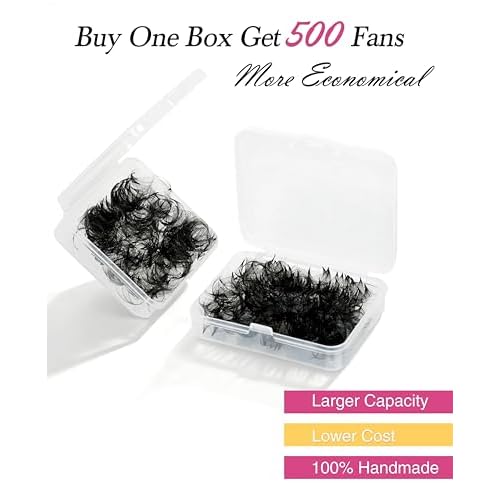 Premade Lash Fans Eyelashes Extension - 500PCS Promades Eyelash Fans Pointy Thin Base 3D/5D/6D/8D/10D/20D Stable C/D Curl Pre Volume Lash Extensions Loose Fans by EMEDA(10D-0.07-D-13mm)
