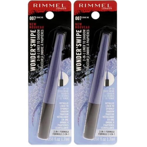 Rimmel London Wonder Swipe 2-in-1 Liner to Shadow - 007 Crave Me Eyeliner Women 0.06 oz (Pack of 2)