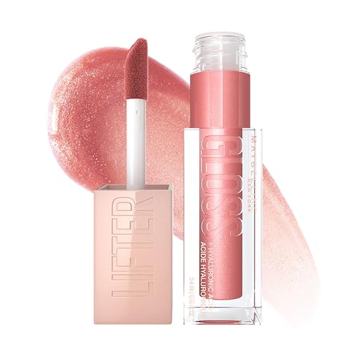 MAYBELLINE Lifter Gloss 2-Pack with Hyaluronic Acid, Moon Nude Pink & Topaz Terracotta Neutral, Both 0.18 Ounce