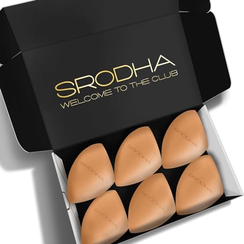 Beauty Make Up Sponges Set | 6 Piece Pack | Liquid Makeup Blender Sponge Sets | For Blending Face Complexion Foundation Concealer Cream Products Powder (Tapered Nude)