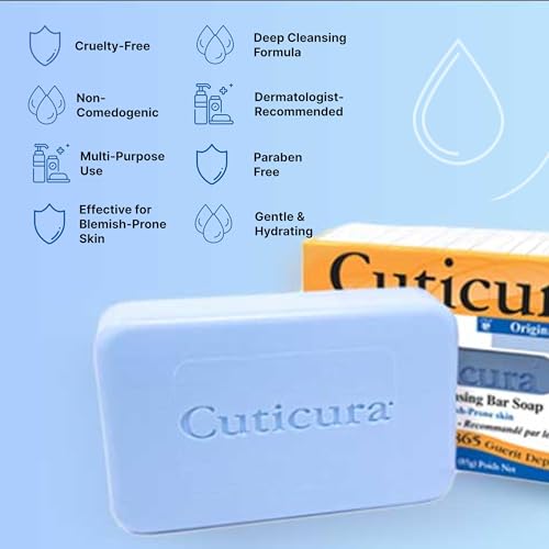 Cuticura Official Deep Cleansing Face and Body Soap - 5.25 oz (Pack of 3)
