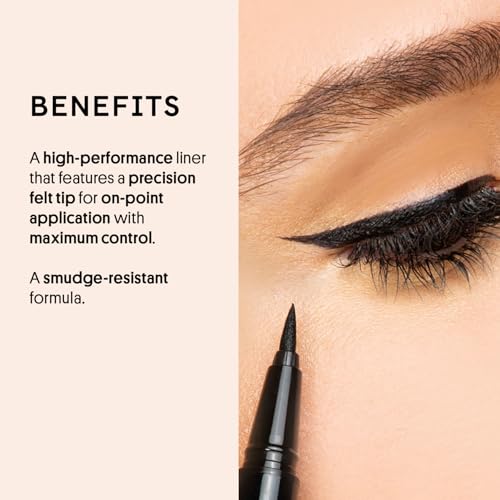 Winky Lux Meowza Liquid Eyeliner - Long Lasting Smudge Resistant Formula, Felt Tip Precision Applicator, True Black Eyeliner