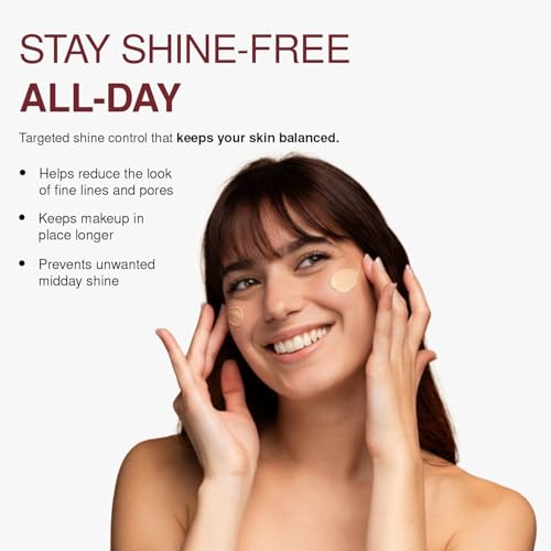 Palladio Rice Primer, Formulated with Natural Rice, Controls Oil on Your Skin and Locks in Makeup, Lightweight with a Smooth Matte Finish, Reduces Facial Shine, All Skin Types, Beige, 0.71 Fl Oz