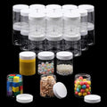 30 Packs 8 oz Clear Plastic Jars with White Lids, 8 oz Cosmetic Containers jars with Wide-Mouth for beads, rhinestones, sequins Cosmetics, Lotion, Cream, Ointments and More by KUKLIPJIM. (Clear)