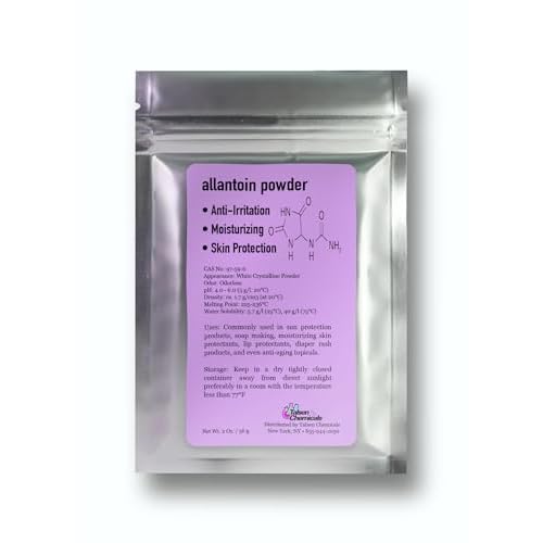 Allantoin Powder 2 Oz Cosmetic Grade for DIY Emulsion Cream Lotion Skin Care (2 oz. / 56 Grams), Allantoin Helps to Hydrate The Skin by Talsen Chemicals