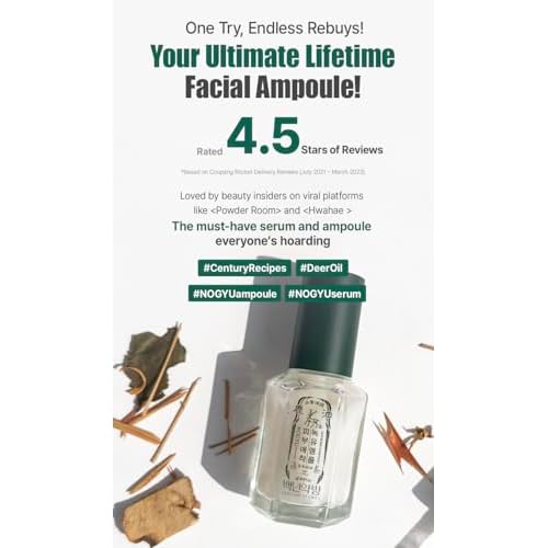 Nogyu Skin Rebirth Ampoule 40 ml / 1.35 fl oz ? Hydrating Face Serum with Deer Fat Oil, Sacha Inchi Oil & Hyaluronic Acid