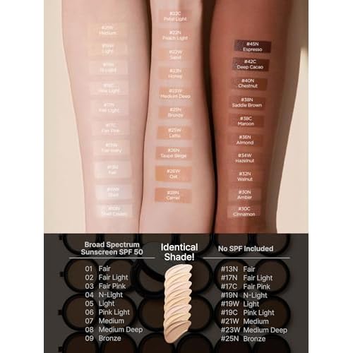 JUNG SAEM MOOL Essential Skin Nuder Cushion | Natural Finish, Buildable Coverage Cushion Foundation by Korean Makeup Artist (Refill Not Included, 0.49 Fl Oz), 21W Medium