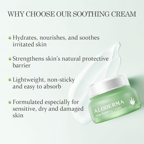 Aloderma Aloe Face Cream Set, 2 pieces - Hydrating Cream, Soothing Cream