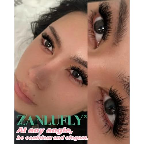 zanlufly Cat Eye Lash Clusters Pre-mapped Eyelash Clusters Wispy Cluster Eyelash Extensions Left Right Individual Lashes Fox Eye Cluster Lashes Light volume Lash Extension (Thin Soft,8-16mm)