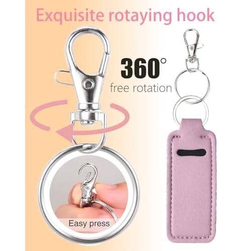 Chapsticks Holder Keychain for Lipstick, Lip Balm Lip Gloss Holder Stocking Stuffers for Women (Mixed, 12pcs)