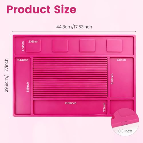 Magnet Barber Mats for Clippers, Barber Station Organizer Mat with 4 Magnets, Barber Matt Organizer Station, Professional Anti-Slip Heat-Resistant Silicone Pad for Hairstylist