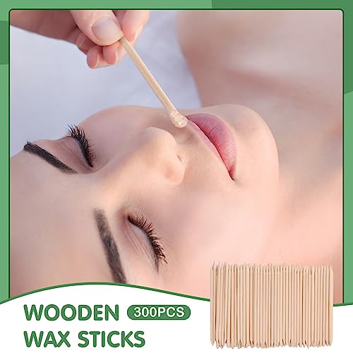 Wooden Wax Sticks Eyebrow Lip Nose Waxing Sticks Small Wax Spatulas Applicator Wood Craft Sticks for Hair Removal and Smooth Skin Spa and Home Usage