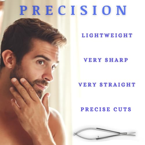 Small Scissors by Christina Moss Naturals¢ç for Eyebrows, Nose Hair, Nails, Beard, Round Tip, Professional Grooming