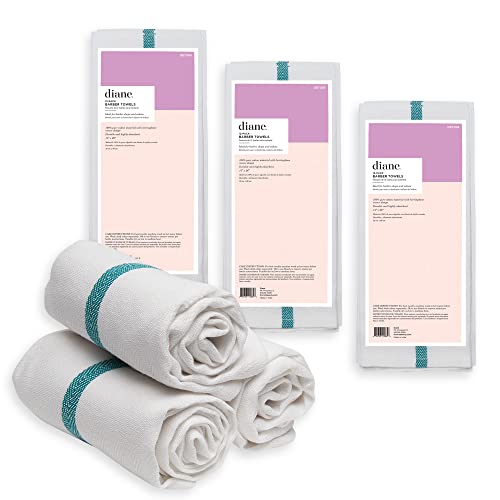 Diane DET005 100% Cotton Barber Towels 15"x26" for Salon, Spa, Barber Shop (Pack of 36)