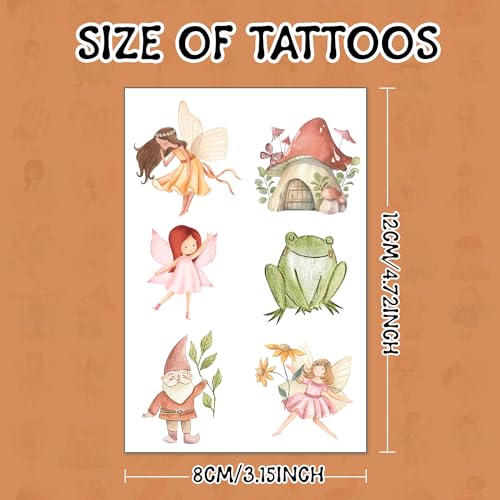 144 PCS Fairy Temporary Tattoos Stickers Woodland Fairy Birthday Decorations Fairy First Birthday Party Favors Garden Fairy Party Gift Supplies for Kids Classroom School Prizes Goodies Bags