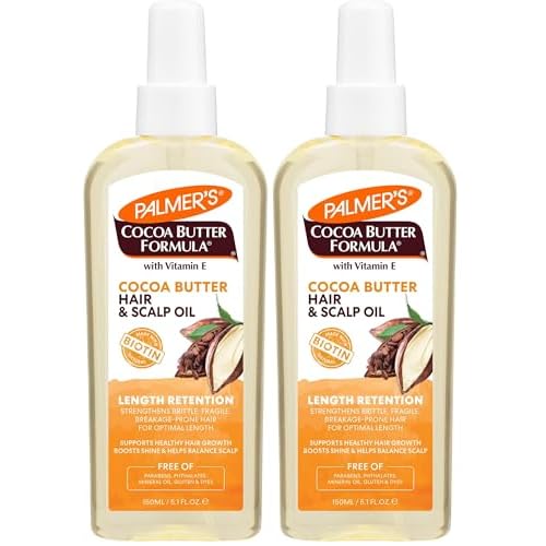 Palmer's Cocoa Butter & Biotin Length Retention Hair and Scalp Oil, 5.1 Ounce (Packaging May Vary) (Pack of 2)