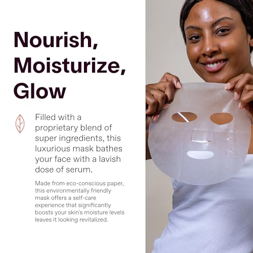 Solawave Hydrating Sheet Mask, Anti Aging Face Mask with Niacinamide, Hydrating Face Mask with Hyaluronic Acid, Moisturizing Face Masks (10 Pack)