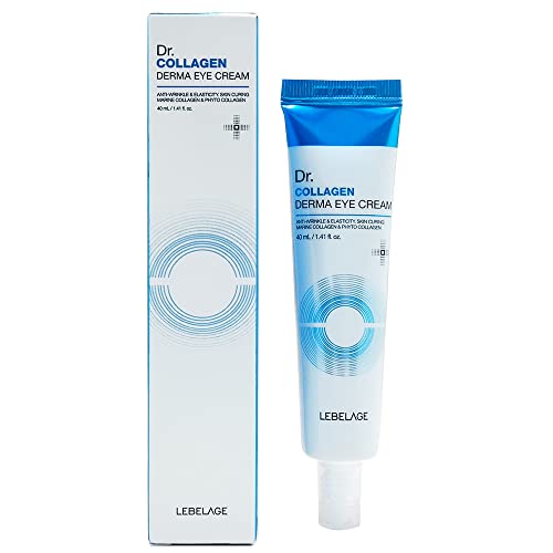 LEBELAGE Dr. Collagen Derma Eye Cream 1.35 fl oz | Lightweight Eye Moisturizer with Collagen | Fast-Absorbing Daily Under Eye Cream for Smooth, Hydrated Skin Feel | Korean Skincare Routine