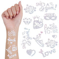 Bride Squad 50+ PCS Bachelorette Temporary Tattoos -Bridesmaid Favor, Bride to Be Gift, Bridal Shower Supplies,Flash Glitter Iridescent Metallic Tattoos Bachelor Party Favors