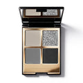 KYDA 4 Colors Smoky Grey Eyeshadow Palette, Dark Grey Black Eyeshadow, Dark Tone Glitter Eyes Shadow, Ultra-fine Lightweight, High Pigment Eyes Glitter Makeup Mini Eyes Palette