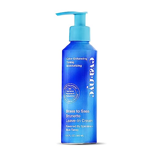 Eva NYC Brass to Sass Brunette Leave-In Cream for Color-Treated Hair, Vegan No-Rinse Toner for Brassy Orange Tones, 5.4 fl oz