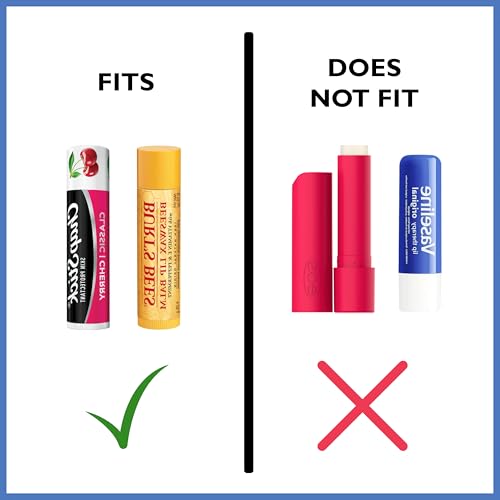 Tallac House Stainless Steel Lip Balm Keychain Holder with Cap Holding Attachment. Does not Fit Not Chapstick, ESO Or Vaseline Brand Compatible. Double check the brand you use.