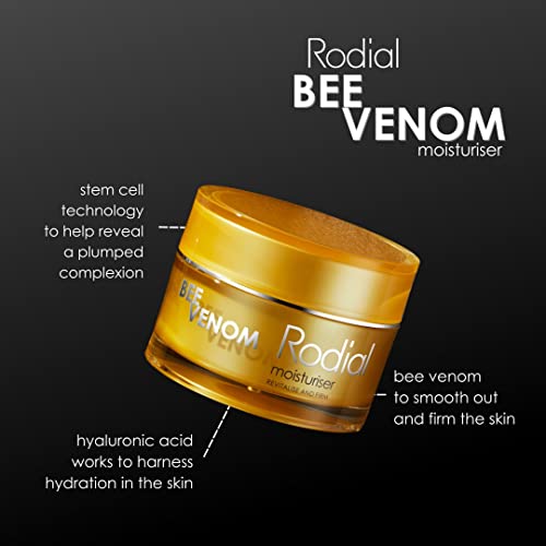 Rodial Bee Venom Moisturizer Deluxe Cream, Intensive Hydrating Face Cream for Firmness & Elasticity, with Bee Venom, Juvinity & Hyaluronic Acid, 0.5 fl oz