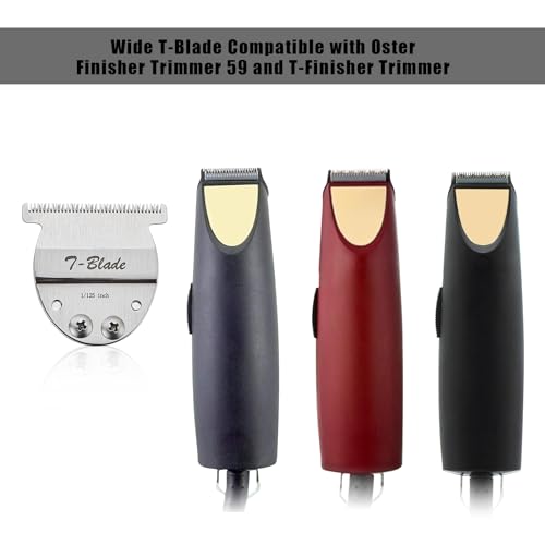 Wide T-Blade Compatible with Oster Finisher Trimmer Model 59 and T-Finisher Trimmer,For Creating Clean Hairlines or Grooming Small Pets Cuts Hair to 1/125"-0.2mm(2Pack)