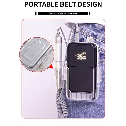 Nail Drill Machine - Finger and Toe Nail Care - Manicure and Pedicure Set -GLHDDL Portable Professional Nail Drill - with Drill Kit - for Nail Salon Home (Coreless Motors, White)