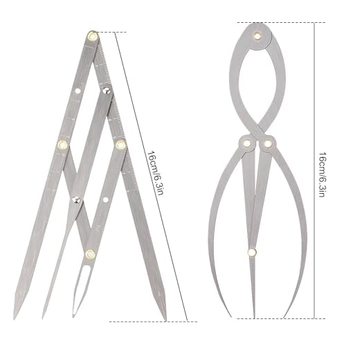 2 Pcs Golden Ratio Caliper, Eyebrow Mapping Brow Tool for Eyebrows Shaping Tattoo Makeup, 1:1.618 Measure Tool & 3-Point Positioning Ruler