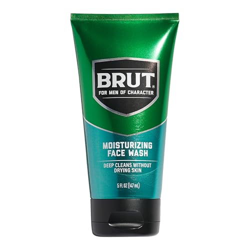 Brut Moisturizing Face Wash - Deep Pore Cleansing and Conditioning Prep for Shaving - Face Cleanser with No Parabens, Phthalates or Dyes - 5 oz