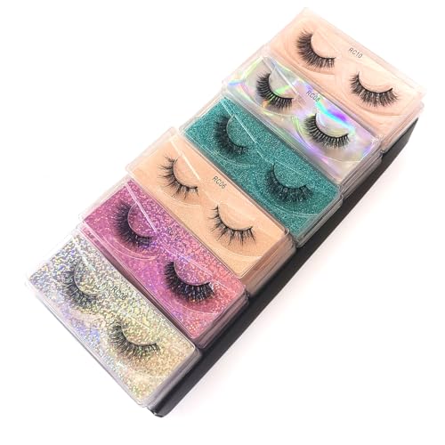 20 Pairs False Eyelashes Natural, Wholesale 5D Fuffy Volume Lashes, Faux Mink Eyelash Bulk with Portable Boxes