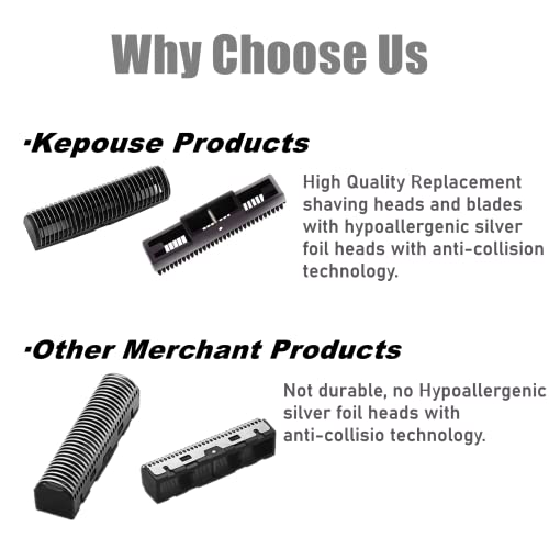 Shaver Replacement Foil and Cutters compatible with BaBylissPRO FXFS2 Electric Razors, Shaver Replacement Head compatible with BaBylissPRO Double Foil Shaver