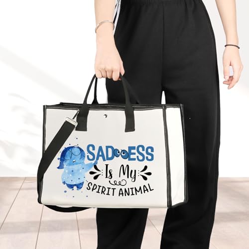 JNIAP Emotion Movie Makeup Bag Cartoon Movie Gifts Cartoon Lover Gifts Emotions Feeling Emotional Zipper Pouch(Sadnes Tote)