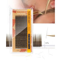 NAGARAKU Eyebrow Extensions, Air Series Brow Extension False Eyelashes Straight Curl for Bottom Lower Lash Grafting 16 Rows Black Soft Natural for Professional Salon Use - 0.07mm, Brown, 9/10/11mm