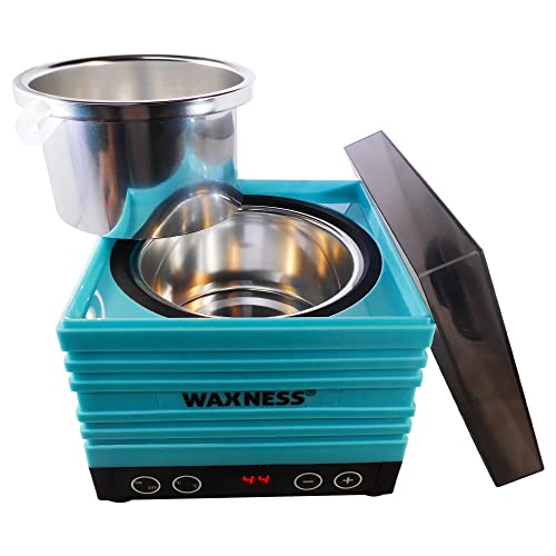 Waxness Teal Dream Wax Starter Kit with Metallic Heater, 2.2 lb (1 kg) Stripless Hard Wax Beads ? Professional Use ? Made in Italy