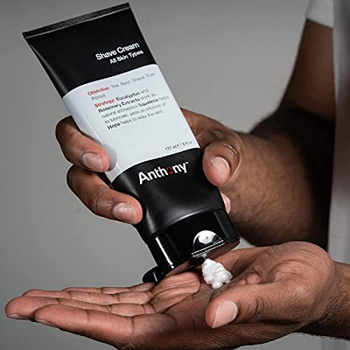 Anthony Shaving Cream Mens Sensitive Skin: Squalane, Eucalyptus, Spearmint and Rosemary Extracts, Help Soothe, Refresh, Cool, and Condition Your Skin for Shave 6 Fl Oz 2 Pack