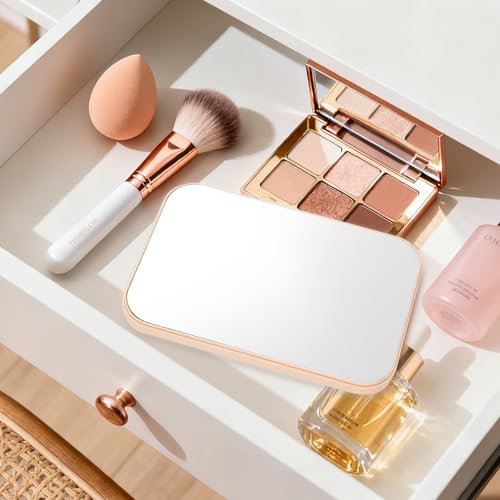12 Pack Desktop Makeup Mirror, 8 Inch Small Table Mirror with Stand for Desk Travel Makeup Spa Party (4 Color)
