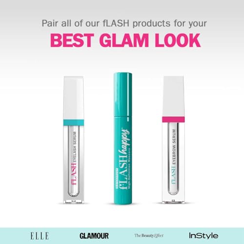 fLASH Eyebrow Serum for Growing Bolder, Fuller, Thicker-looking Brows in 4-6 Weeks - USA Made, Conditions Hair Follicles, Safe for Sensitive Skin, Cruelty-free, Vegan, 3 Month Supply - 3mL (0.1 Fl Oz)