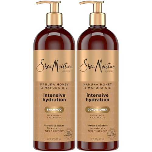 Shea Moisture Shampoo & Conditioner Set ? Intensive Hydration Hair Care Formulas with Manuka Honey & Mafura Oil for Extra Dry, Damaged Hair, 24 Oz Ea